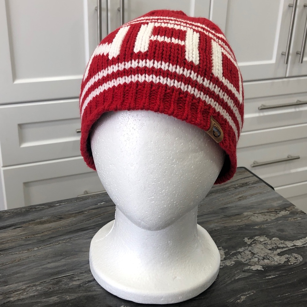 Wind River Red Knit Beanie Hat | Fleece Lined | One Size